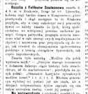 5. Rozalia Saulson’s obituary: 'Dziennik Krakowski' 1896, nr 285, p. 5 (from 11 December 1896). Ze zbiorów ÖNB w Wiedniu.