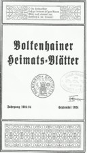 Foto des Zeitschriftsumschlags Bolkenheimer Heimats-Blätter vom September 1924.