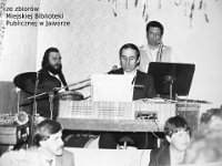 197x-64  Lata 1979-1980    Od lewej: Romuald Wesołowski (perkusja), Jerzy Osolinsz (organy), Stanisław Duszeńko (saksofon tenorowy)