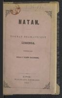 Strona tytułowa z książki 'Natan...' (ze zbiorów BN w Warszawie, sygn. 36.895).