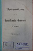 Śpiewnik ''Gesangbuch für die israelitische Gemeinde zu Hirschberg in Schlesien'', Hirschberg 1862, w zasobach APWr, oddział w Jeleniej Górze, Akta miasta Jelenia Góra, sygn. 3094.