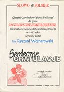 19. Diploma from Słowo Polskie, 1993.