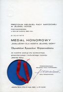 23. Medal honorowy ''Zasłużony dla miasta Jeleniej Góry'', 1983.