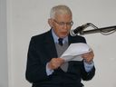 1. Adolf Andrejew na konferencji ''Kościół Miejski w Jeleniej Górze Bazyliki Mniejszej''; Książnica Karkonoska, 13 maja 2011.