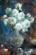 ''Białe róże'', 2004, pastel, 50x70.