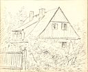 7. Wlastimil Hofman, Domek w którym mieszkam, rysunek piórkiem, 1947 r., właściciel: Muzeum Karkonoskie w Jeleniej Górze