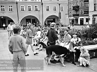 1995-01  11 czerwcwa  1995  Jawor, Rynek  I Półmaraton Jaworski o Puchar Burmistrza Jawora    Biegi towarzyszące dla dzieci i młodzieży  W tle widoczny południowo-zachodni fragment rynku i ulica Chrobrego