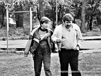1987-02  1987 r.  Grzegorzów. Strzelnica Ligii Ochrony Kraju  Zawody strzeleckie     Na zdjęciu od lewej Józef Noworól, Krystyna Lassota