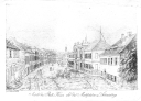 7. F. A. Tittel, Widok ratusza i rynku w Kowarach, ok. 1821, akwaforta; właściciel: Muzeum Karkonoskie w Jeleniej Górze