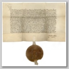 Dokument Wacława, króla rzymskiego i czeskiego, stwierdzający przekazanie praw do dóbr w Cieplicach, Kowarach i do lasu koło Jeleniej Góry