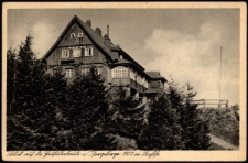 Blick auf die Heufuderbaude i./Isergebirge 1107 m Anh&ouml;her [Dokument ikonograficzny]