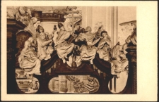 Grüssau. Abteikirche, Heiligengruppe auf dem Chorgestühl. [Dokument ikonograficzny]