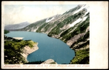 Riesengebirge. Der grosse Teich mit Prinz Heinrich-Baude und Koppe. [Dokument ikonograficzny]