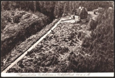 Fliegeraufnahme. Zackelklamm u. Zackelfallbaude 852 m ü. M. [Dokument ikonograficzny]