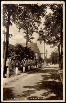 Seidorf i. Riesengebirge. an d. ev. Kirche [Dokument ikonograficzny]