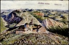 Die Schneekoppe mit Riesengebirge aus der Vogelschau [Dokument ikonograficzny]