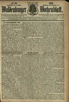 Waldenburger Wochenblatt, Jg. 34, 1888, nr 63