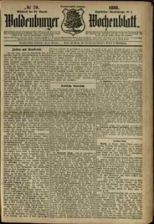 Waldenburger Wochenblatt, Jg. 34, 1888, nr 70