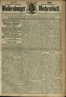 Waldenburger Wochenblatt, Jg. 34, 1888, nr 77