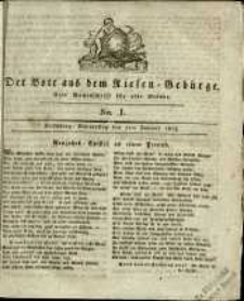 Der Bote aus dem Riesen-Gebirge : eine Wochenschrift für alle Stände, R. 1, 1813, nr 1