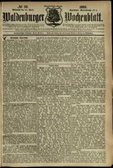 Waldenburger Wochenblatt, Jg. 35, 1889, nr 33