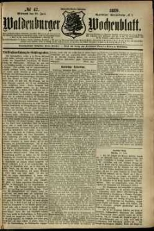 Waldenburger Wochenblatt, Jg. 35, 1889, nr 47