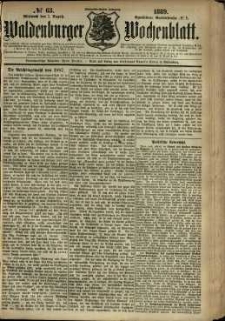 Waldenburger Wochenblatt, Jg. 35, 1889, nr 63