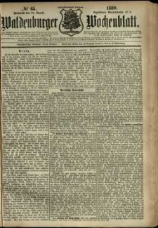 Waldenburger Wochenblatt, Jg. 35, 1889, nr 65
