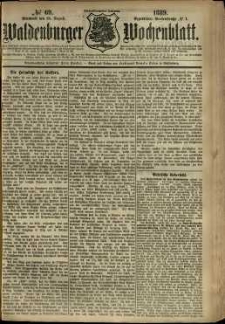 Waldenburger Wochenblatt, Jg. 35, 1889, nr 69