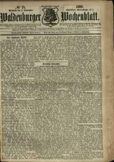 Waldenburger Wochenblatt, Jg. 35, 1889, nr 71