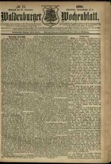 Waldenburger Wochenblatt, Jg. 35, 1889, nr 77