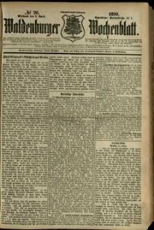 Waldenburger Wochenblatt, Jg. 36, 1890, nr 26