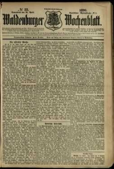 Waldenburger Wochenblatt, Jg. 36, 1890, nr 33