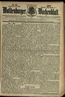 Waldenburger Wochenblatt, Jg. 36, 1890, nr 34