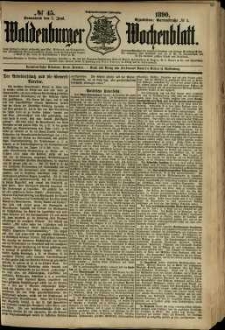 Waldenburger Wochenblatt, Jg. 36, 1890, nr 45