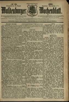 Waldenburger Wochenblatt, Jg. 36, 1890, nr 65