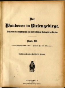 Der Wanderer im Riesengebirge, 1909-1910, Band 12