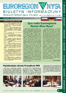 Euroregion Nysa : biuletyn informacyjny Stowarzyszenia Gmin Polskich Euroregionu Nysa, 2009, nr 9/10 (61/62)