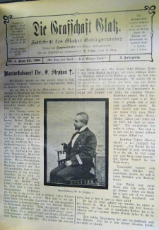 Die Grafschaft Glatz : Zeitschrift des Glatzer Gebirgsvereins, Jr. 3, 1908, nr 5