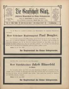 Die Grafschaft Glatz : Illustrierte Monatschrift des Glatzer Gebirgsvereins, Jr. 4, 1909, nr 5