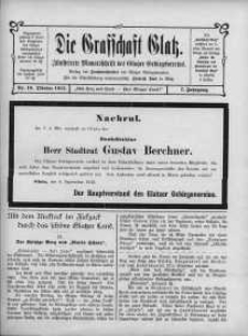 Die Grafschaft Glatz : Illustrierte Monatschrift des Glatzer Gebirgsvereins, Jr. 7, 1912, nr 10