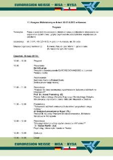 11. Kongres Bibliotekarzy w dniach 30-31.5.2013 w Kamenz - program [Dokument elektroniczny]