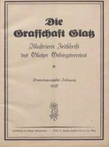 Die Grafschaft Glatz : Illustrierte Zeitschrift des Glatzer Gebirgsvereins, Jr. 23, 1928, nr 1/2