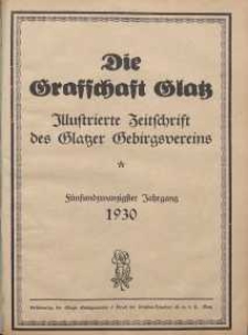Die Grafschaft Glatz : Illustrierte Zeitschrift des Glatzer Gebirgsvereins, Jr. 25, 1930, nr 1