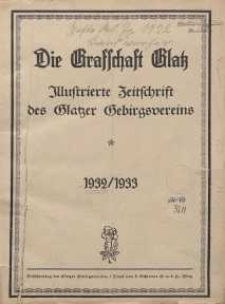 Die Grafschaft Glatz : Illustrierte Zeitschrift des Glatzer Gebirgsvereins, Jr. 28, 1933, nr 1