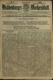 Waldenburger Wochenblatt, Jg. 38, 1892, nr 1