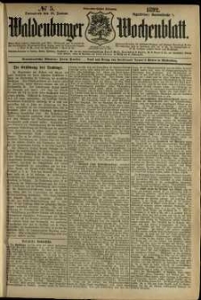 Waldenburger Wochenblatt, Jg. 38, 1892, nr 5