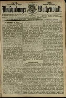 Waldenburger Wochenblatt, Jg. 38, 1892, nr 13