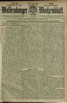 Waldenburger Wochenblatt, Jg. 38, 1892, nr 15