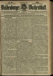Waldenburger Wochenblatt, Jg. 38, 1892, nr 21